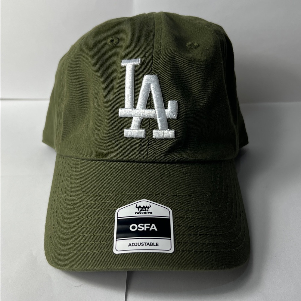 LA Dodgers Adjustable Hat MLB Licensed OSFA Olive Green Cap